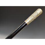 Devonshire Regiment Victorian swagger stick, length 70.5cm