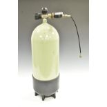 Nine litre compressed gas bottle with pressure gauge, suitable for re-charging PCP air rifles