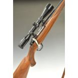 Ruger M77 Mk II .243 bolt-action rifle with chequered semi-pistol grip and forend, Hush Stalker