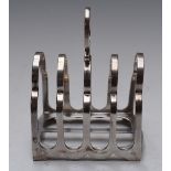 George V hallmarked silver five bar toast rack, Sheffield 1916, maker Harrison Brothers & Howson,