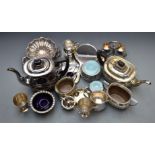 A large quantity of silver plated ware to include cases and loose cutlery, teaware, condiments and