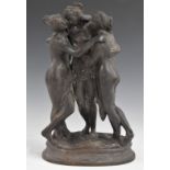 Bronze or similar study of the Three Graces, H28cm