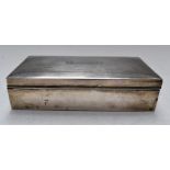 George V hallmarked silver cigarette box with engine turned lid, Birmingham 1935, maker Sanders &