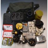 Trout and coarse fishing equipment including fly fishing reels RF 1000, Astucit Electreel etc, fixed