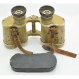 WW2 Swarovski Dienstglas 6x30 Nazi German binoculars in desert pattern, marked Cag and H/6400