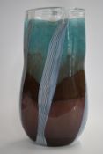 Svaja Studio glass waisted vase in the 'Cloak of Neringa' pattern, signed to base, 47cm tall.