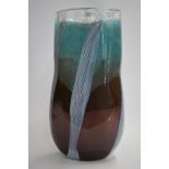 Svaja Studio glass waisted vase in the 'Cloak of Neringa' pattern, signed to base, 47cm tall.