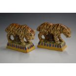 Staffordshire pair of tiger figures, H12cm