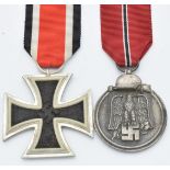 German WW2 Third Reich Nazi Iron Cross 2nd class, together with an Eastern Front Medal