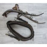 A heavy horse yoke and horse hames