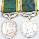 British Army two Territorial Efficiency Medals (George VI) named to 2037354 Gunner W H Cramman Royal