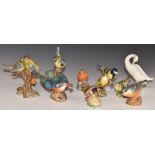 A collection of Royal Worcester, Lladro and other bird figures, tallest 11cm