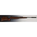 Air Arms .22 side lever air rifle with chequered semi-pistol grip and forend, raised cheek piece,