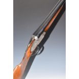 Gunmark Kestrel 12 bore sidelock side by side ejector shotgun with engraved locks trigger guard,