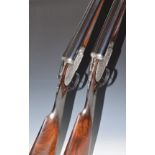 A pair of Gold Sabel 12 bore self-opening sidelock side by side ejector shotguns each with fine