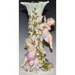 Sitzendorf figural centrepiece base, H29cm