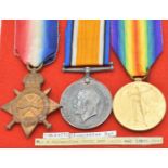 British Army WW1 medals comprising 1914/1915 Star, War Medal and Victory Medal, named to 3750 (