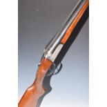 Gunmark Kestrel 12 bore side by side shotgun with engraved lock, trigger guard, underside and top