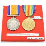 British Army WW1 medals comprising War Medal and Victory Medal named to 36714 Pte G R Luff