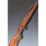 BRNO Model 2 .22 bolt-action rifle with chequered semi-pistol grip, magazine, adjustable sights,