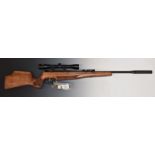 Air Arms SE90 Deluxe .22 side lever air rifle with chequered semi-pistol grip and forend, raised