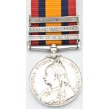 British Army Queen's South Africa Medal 1899 with clasps for Natal, Orange Free State and Transvaal,