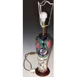 Moorcroft table lamp decorated in the Mackintosh pattern, H64cm