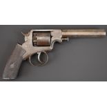 Adams style 80 bore five shot double action percussion revolver with top strap engraved 'Double