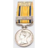 British Army South Africa Medal 1879 with clasp for 1879, named to 3196 Private F Mullings 3rd