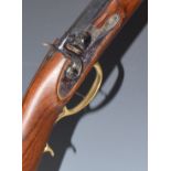 Armi Sport .45 percussion hammer action Kentucky rifle with brass shaped trigger guard, stock