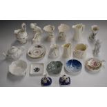 Royal Worcester, Copenhagen, Royal Crown Derby and Staffordshire ceramics including a frog dish,