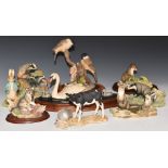 Collection of Border Fine Arts animal and bird figures including Anne Wall and Ayres examples