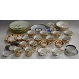 A collection of ceramics including first period Worcester, Chamberlains, Minton dessert service,