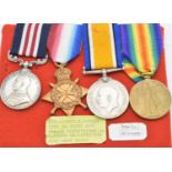 British Army Gloucestershire Regiment Military medal group of four including Military Medal, unnamed