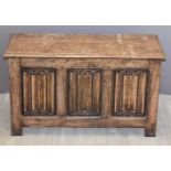Carved oak chest