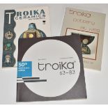 Three books on Troika comprising Troika Ceramics of Cornwall George Perrott, Troika Pottery St