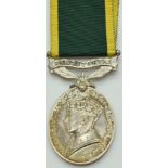 British Army Territorial Efficiency Medal named to 2037368 Pte FC Bailey, Corps of Military Police