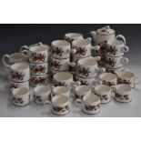 Approximately 34 pieces of Wedgwood tea and coffee services decorated in the Peony pattern