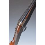 E J Churchill XXV 20 bore side by side ejector shotgun with named and engraved locks, engraved