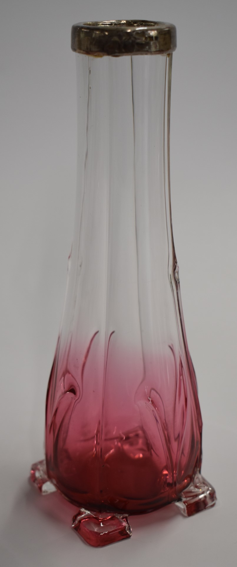 A collection of cranberry glass including enamelled, cut glass, and silver mounted examples, largest - Image 3 of 6