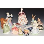 Coalport limited edition figures The Goose Girl and Denise, Royal Doulton 'England', Beswick and