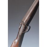 William Moore Gray 12 bore side by side hammer action shotgun with named and engraved locks,