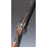 Ward & Sons 12 bore side by side hammer action shotgun with engraved locks, trigger guard,