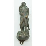 A bronze door knocker in the form of Admiral Lord Nelson, H10cm