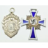 German Third Reich Nazi mother's cross dated 16th December 1938 to reverse, together with a