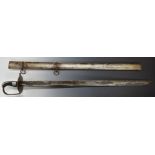 British 1796 Heavy Cavalry replica sword with 88cm blade and scabbard