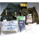 A collection of shooting clothing and accessories including Jack Pyke Hunters Trousers (M),