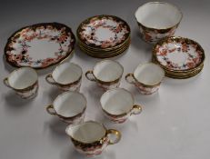 Royal Crown Derby Imari 2649 pattern tea ware comprising six cups and saucers, six tea plates,