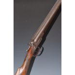 William Carter 12 bore side by side hammer action shotgun with named and engraved scenes of birds to