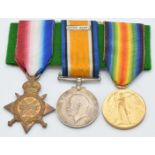 British Army WW1 medals comprising 1914/1915 Star, War Medal and Victory Medal, named to 13819 Pte G